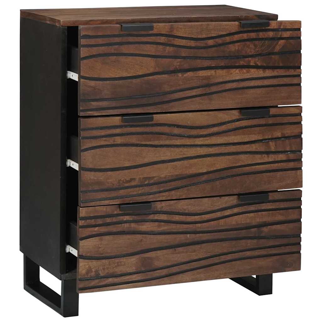 Sideboard Set 2 pcs Walnuss 120 x 33,5 x 75 cm Massivholz Mango