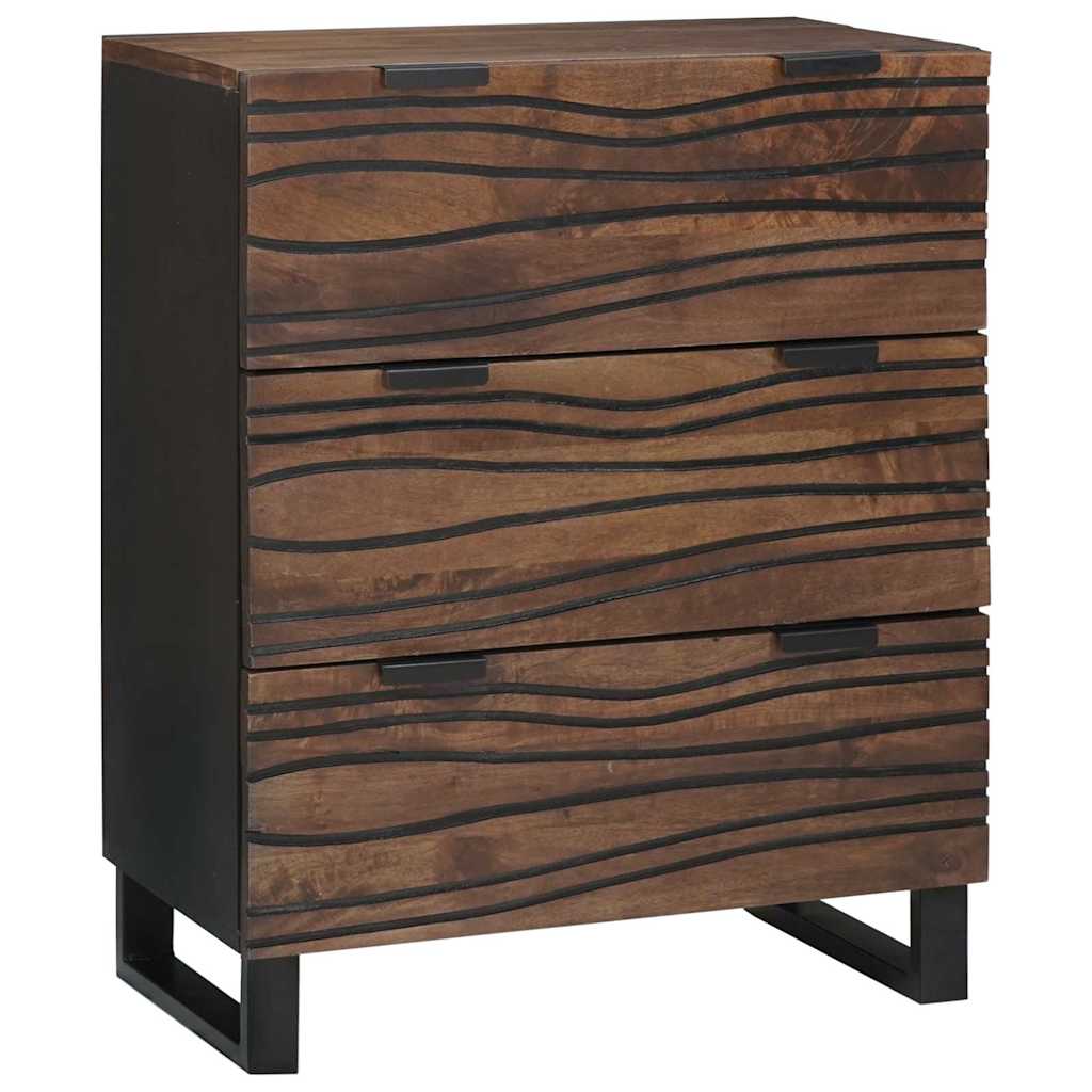 Sideboard Set 2 pcs Walnuss 120 x 33,5 x 75 cm Massivholz Mango
