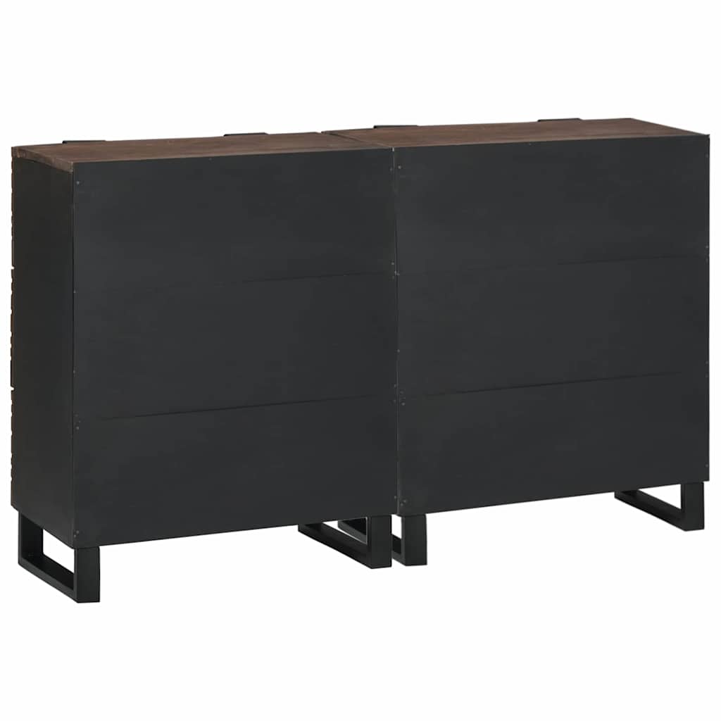 Sideboard Set 2 pcs Walnuss 120 x 33,5 x 75 cm Massivholz Mango