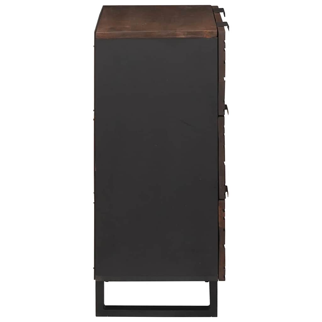 Sideboard Set 2 pcs Walnuss 120 x 33,5 x 75 cm Massivholz Mango