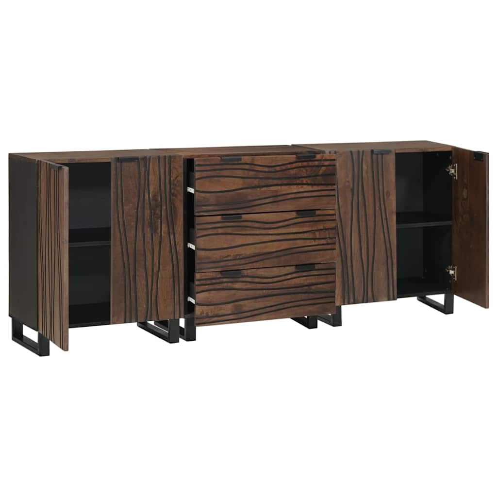 Badezimmermöbel-Set mit Schubladen 3 pcs Braun Holzwerkstoff