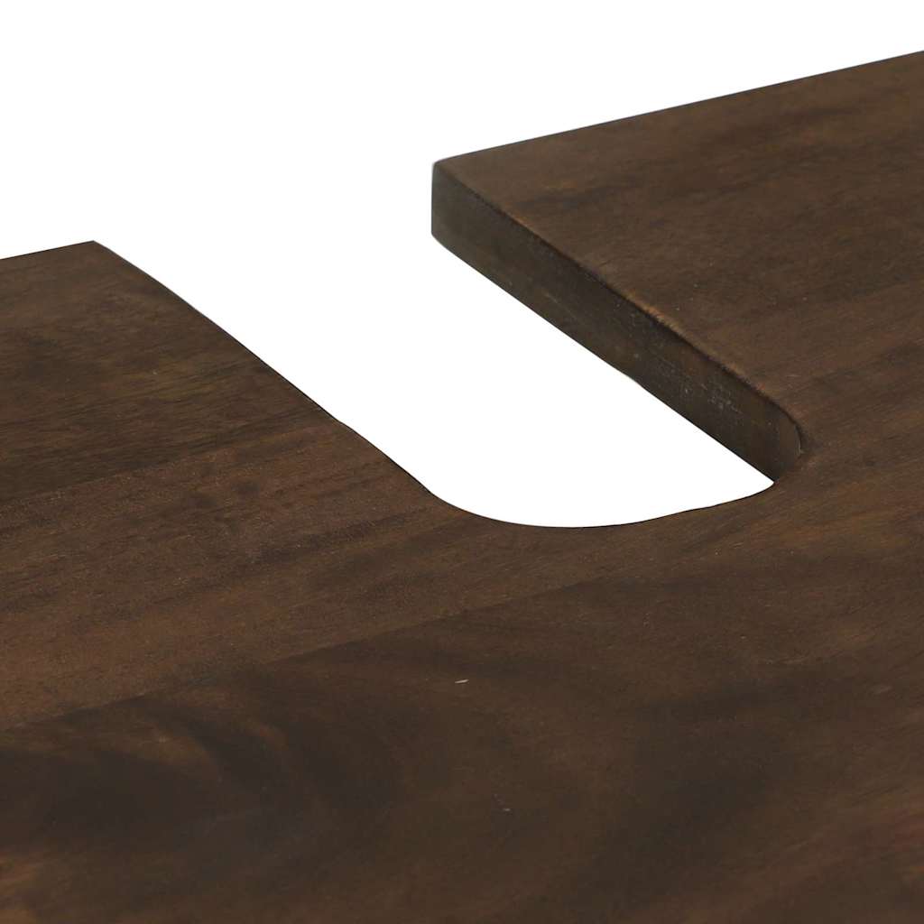 Badezimmerschrank-Set 2 pcs Walnussbraun Massivholz Mango
