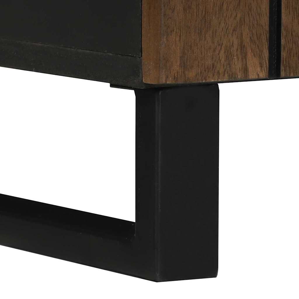 Badezimmerschrank-Set 2 pcs Walnussbraun Massivholz Mango