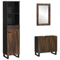 Badezimmermöbel-Set mit Regal 3 pcs Walnussbraun Holzwerkstoff