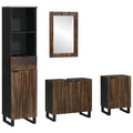 Badezimmermöbel-Set mit Schubladen 4 pcs Weiß Holzwerkstoff
