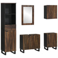Badezimmermöbel-Set mit Schubladen 5 pcs Weiß Holzwerkstoff
