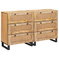 Sideboard 2 pcs Braun 60 x 33 x 75 cm Massivholz Mango