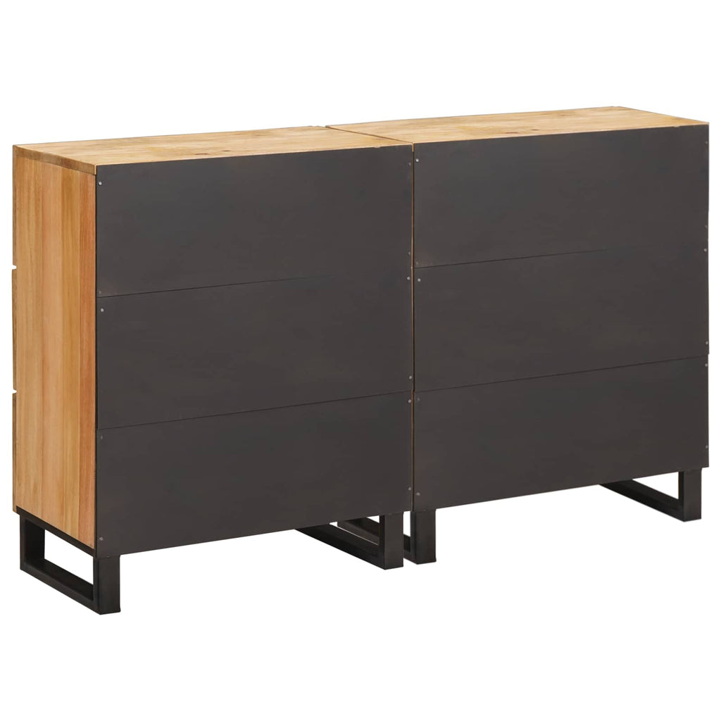 Sideboard 2 pcs Braun 60 x 33 x 75 cm Massivholz Mango