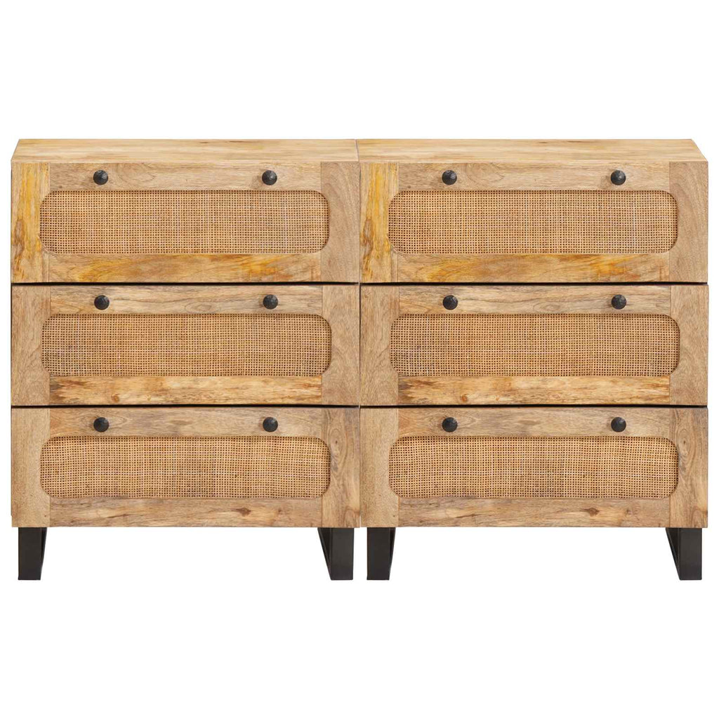 Sideboard 2 pcs Braun 60 x 33 x 75 cm Massivholz Mango