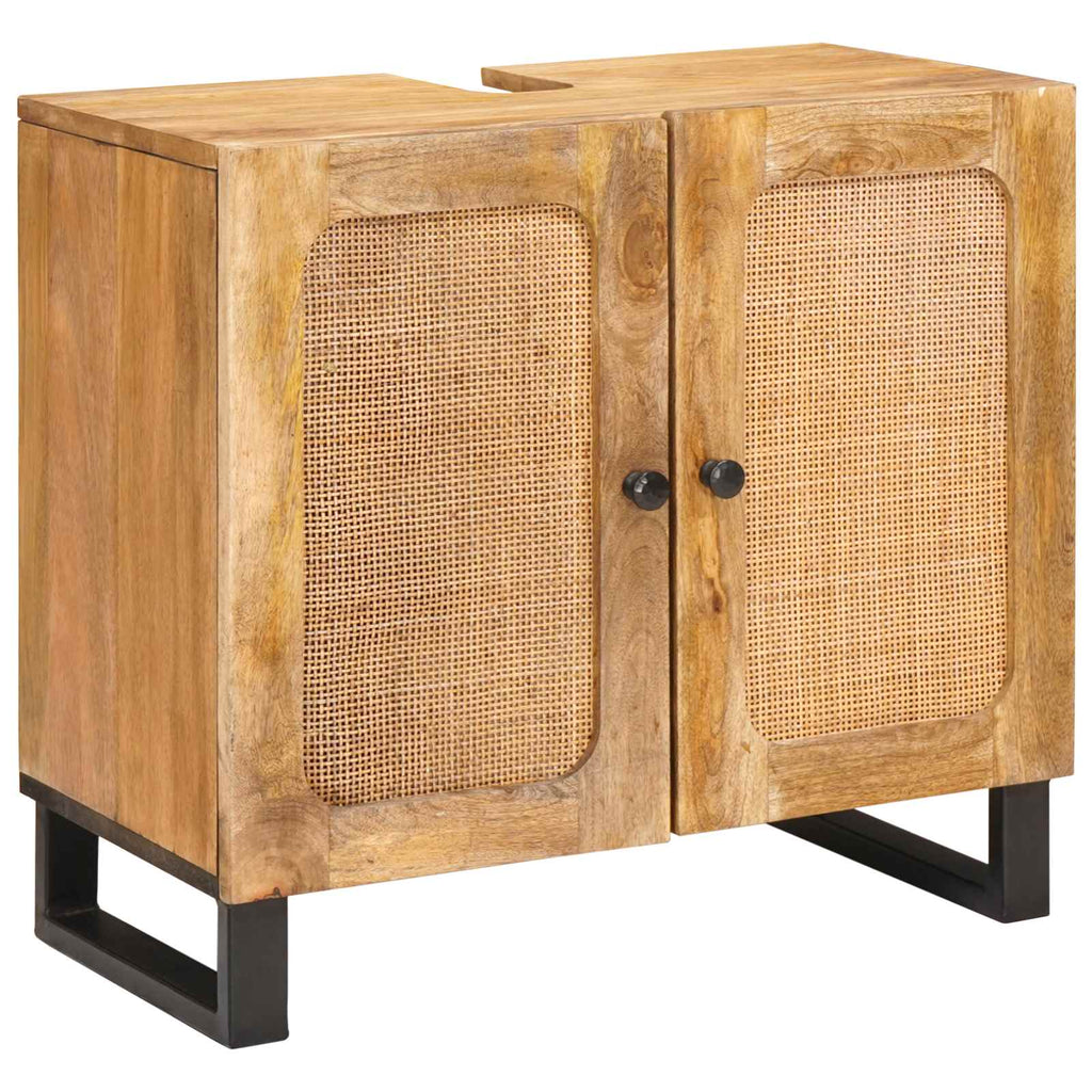 Badezimmer Sets mit Schubladen 3 pcs Natur Massivholz Mango
