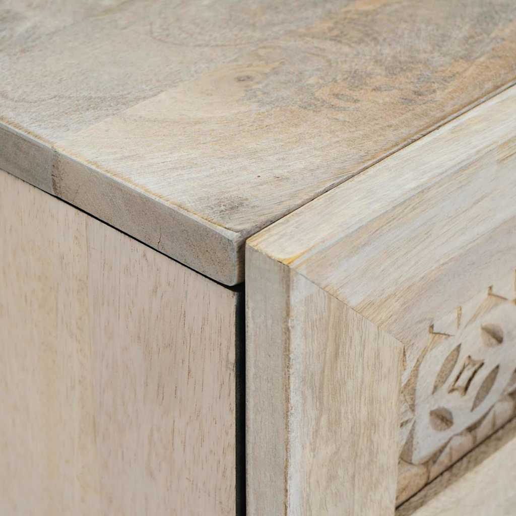 Sideboard 2 pcs Weiß 120 x 33,5 x 75 cm massives Mangoholz