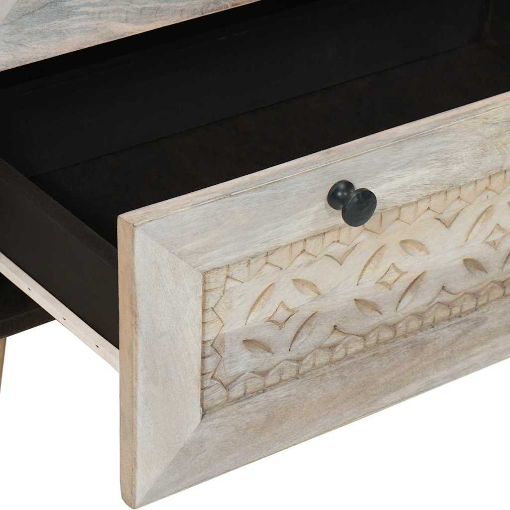 Sideboard 2 pcs Weiß 120 x 33,5 x 75 cm massives Mangoholz