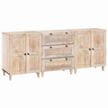 Sideboard 3 pcs Weiß 180 x 33,5 x 75 cm massives Mangoholz