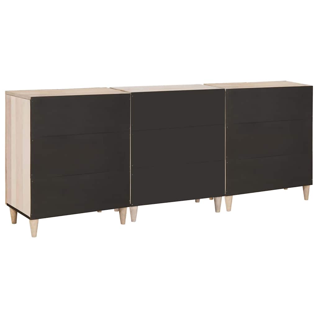 Sideboard 3 pcs Weiß 180 x 33,5 x 75 cm massives Mangoholz