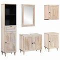 Badezimmermöbel-Set mit Schubladen 5 pcs Weiß Holzwerkstoff