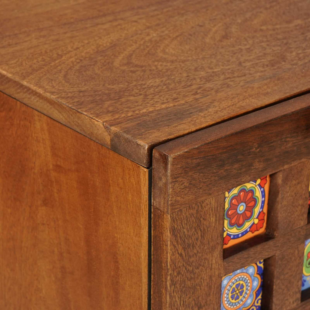 Sideboard 3 pcs Walnuss 60 x 33,5 x 75 cm Massivholz Mango