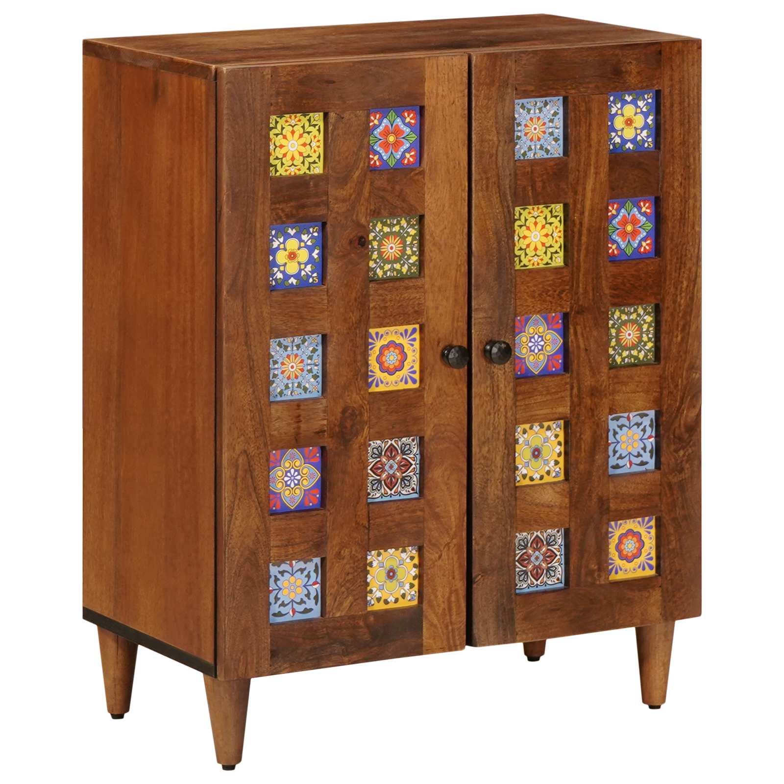 Sideboard 3 pcs Walnuss 60 x 33,5 x 75 cm Massivholz Mango