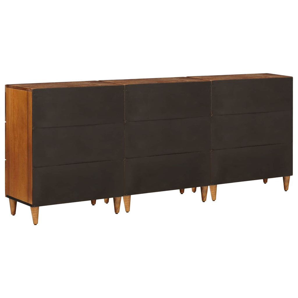 Sideboard 3 pcs Walnuss 60 x 33,5 x 75 cm Massivholz Mango