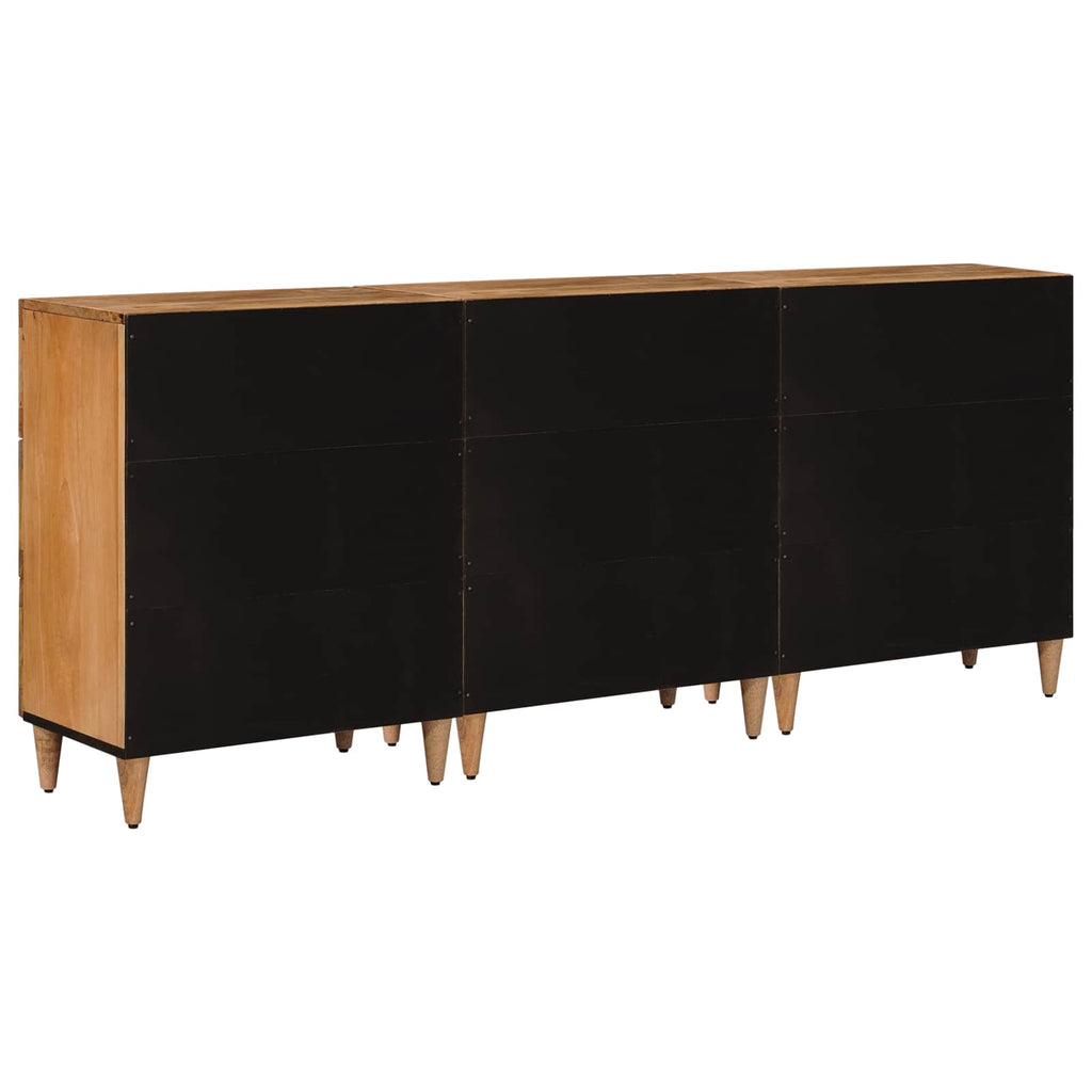 Sideboard 3 pcs Natur 60 x 33,5 x 75 cm Massivholz Mango