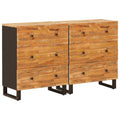 Sideboard 2 pcs Braun 60 x 33 x 75 cm Massivholz Mango