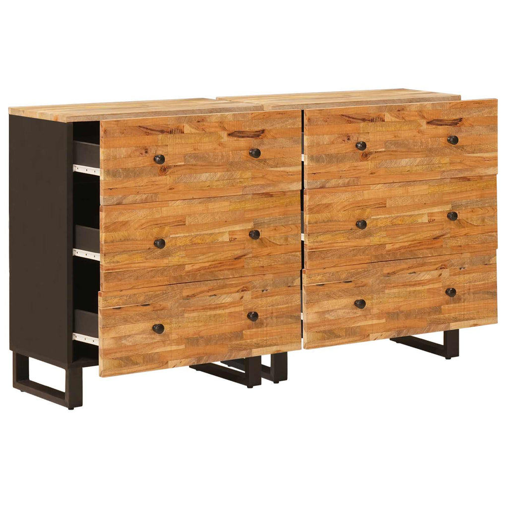 Sideboard 2 pcs Braun 60 x 33 x 75 cm Massivholz Mango
