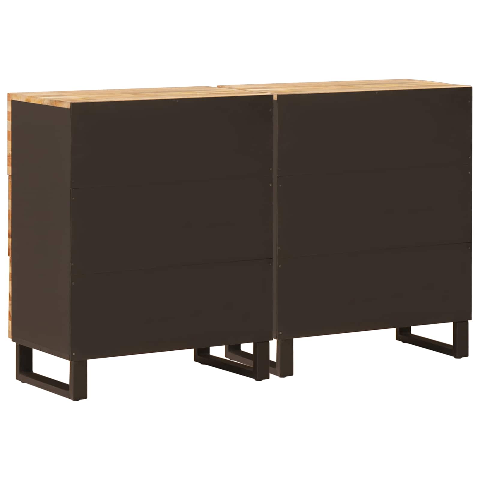 Sideboard 2 pcs Braun 60 x 33 x 75 cm Massivholz Mango