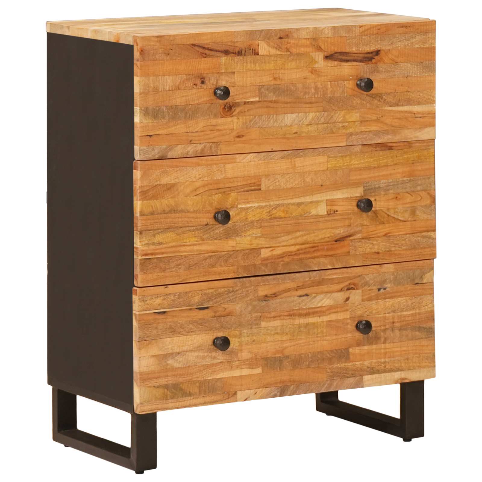 Sideboard 3 pcs Braun 60 x 33 x 75 cm Massivholz Mango
