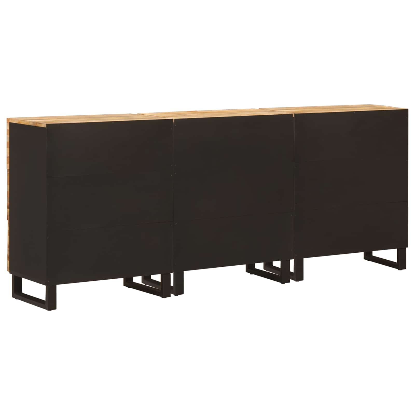 Sideboard 3 pcs Braun 60 x 33 x 75 cm Massivholz Mango