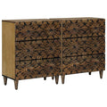 Sideboard 2 pcs Braun 60 x 33,5 x 75 cm Massivholz Mango