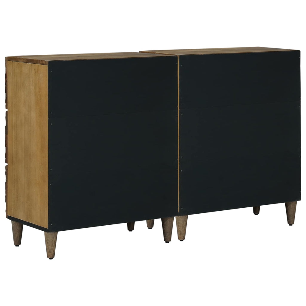 Sideboard 2 pcs Braun 60 x 33,5 x 75 cm Massivholz Mango