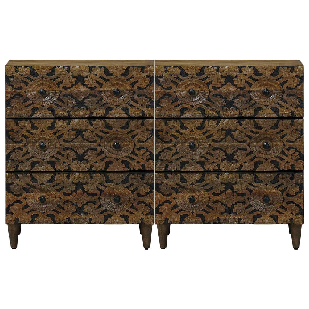 Sideboard 2 pcs Braun 60 x 33,5 x 75 cm Massivholz Mango
