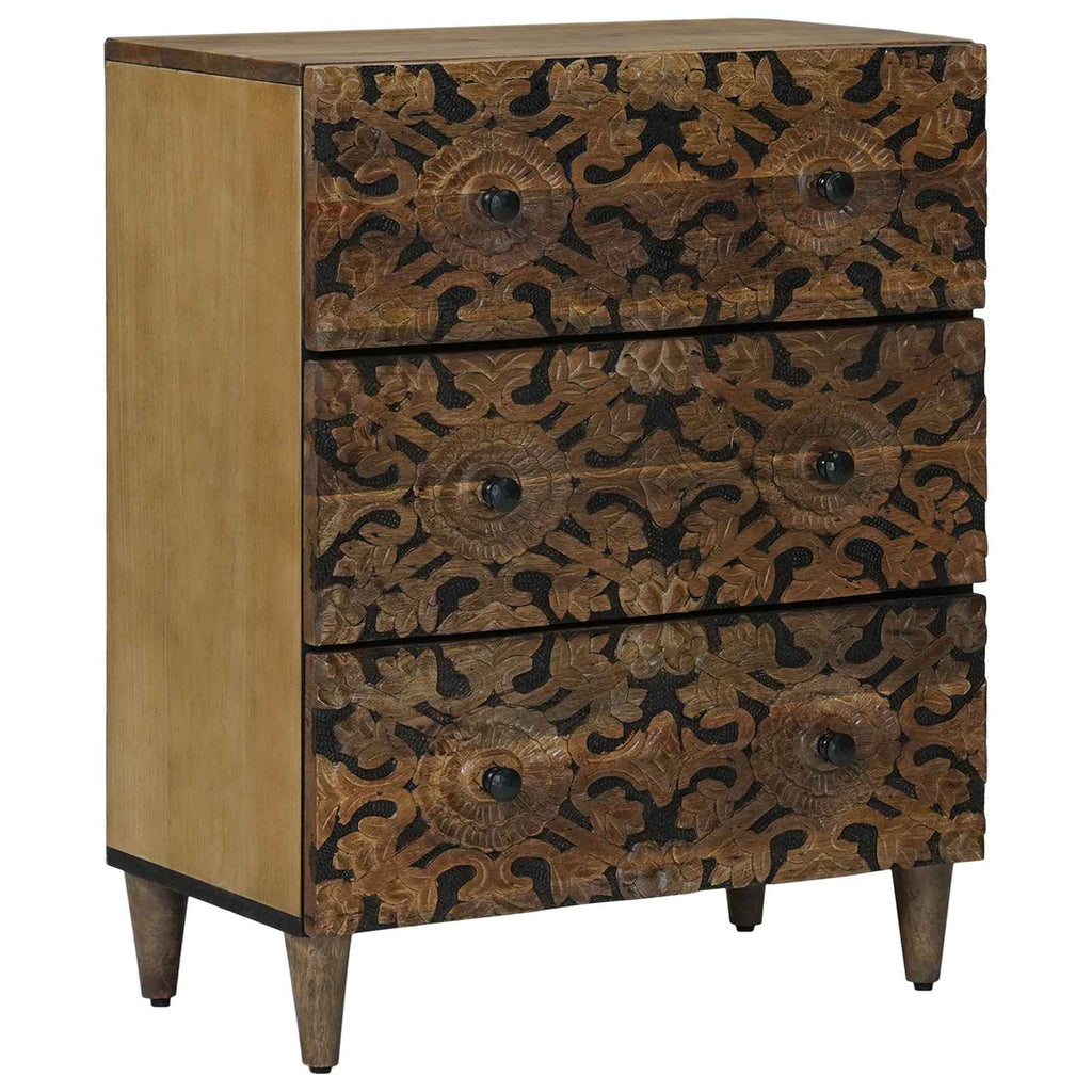 Sideboard 3 pcs Braun 60 x 33,5 x 75 cm Massivholz Mango