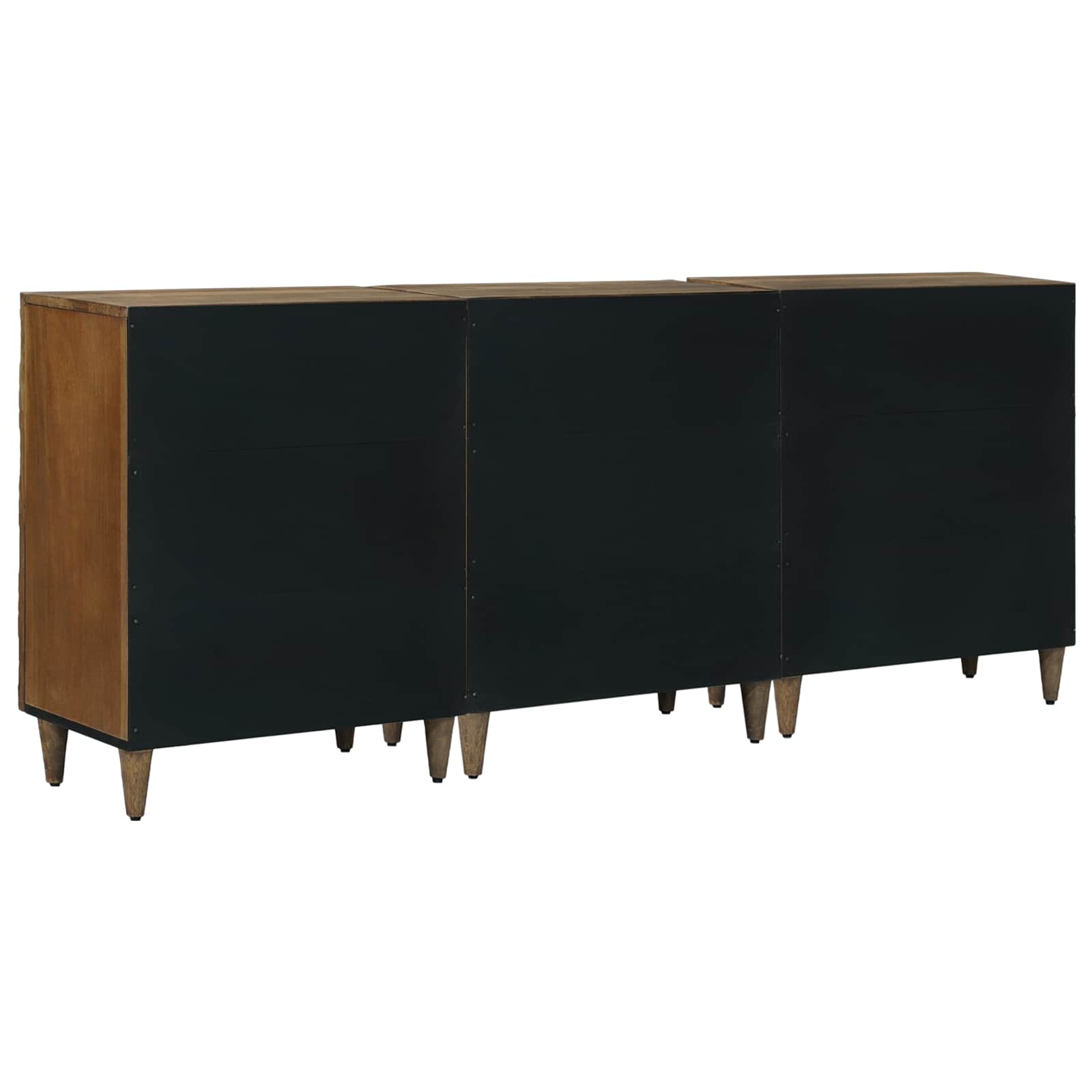 Sideboard 3 pcs Braun 60 x 33,5 x 75 cm Massivholz Mango