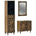 Badezimmermöbel-Set mit Schubladen 3 pcs Braun Massivholz Mango