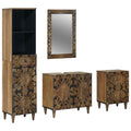 Badezimmermöbel-Set mit Schubladen 4 pcs Braun Massivholz Mango