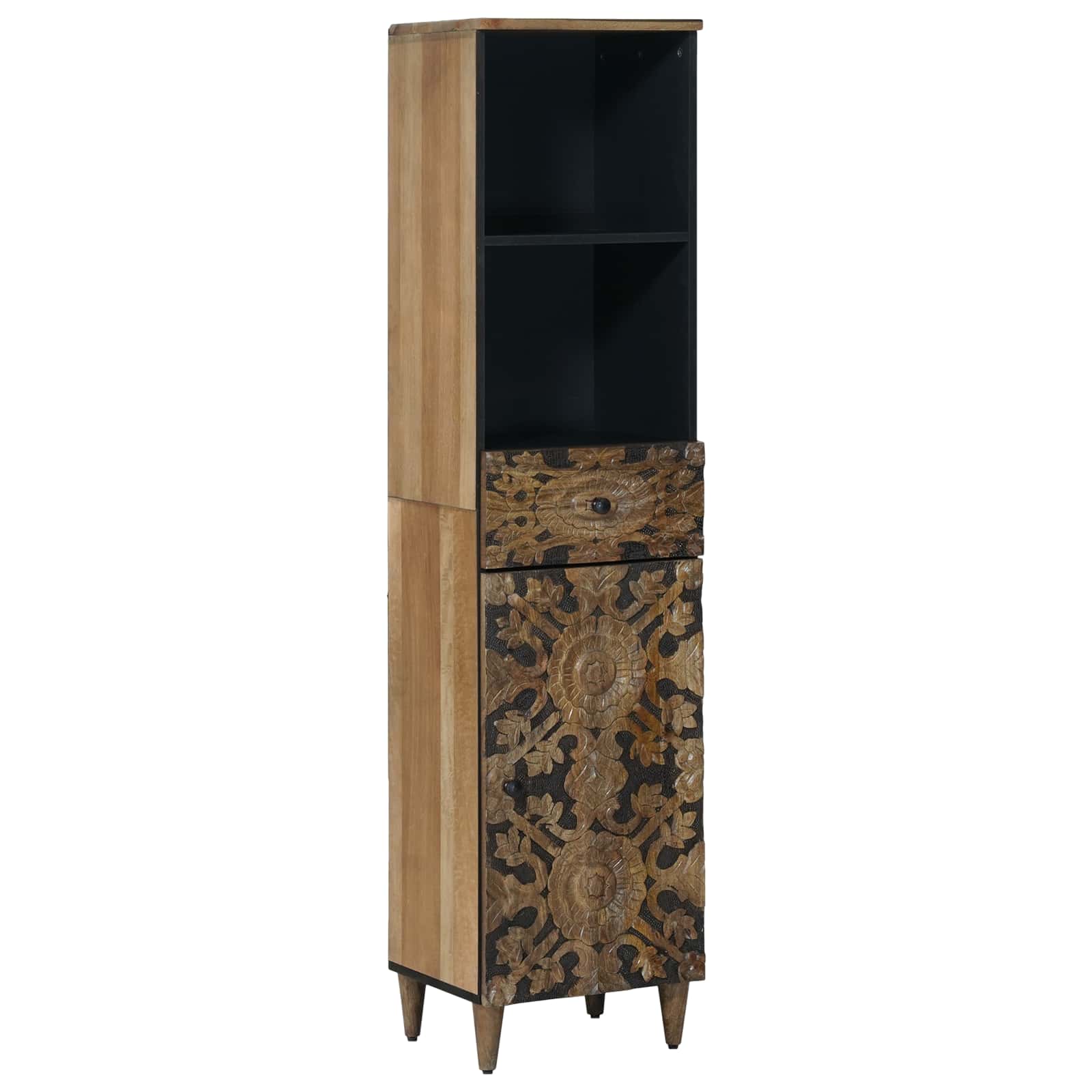 Badezimmermöbel-Set mit Schubladen 4 pcs Braun Massivholz Mango