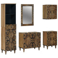 Badezimmermöbel-Set mit Schubladen 5 pcs Braun Massivholz Mango