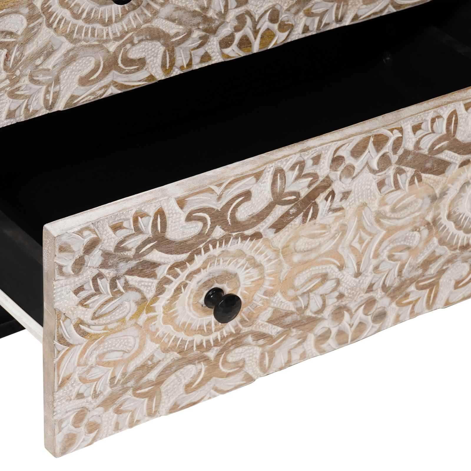 Sideboard 2 pcs Weiß 60 x 33,5 x 75 cm Massivholz Mango