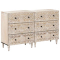 Sideboard 2 pcs Weiß 60 x 33,5 x 75 cm Massivholz Mango