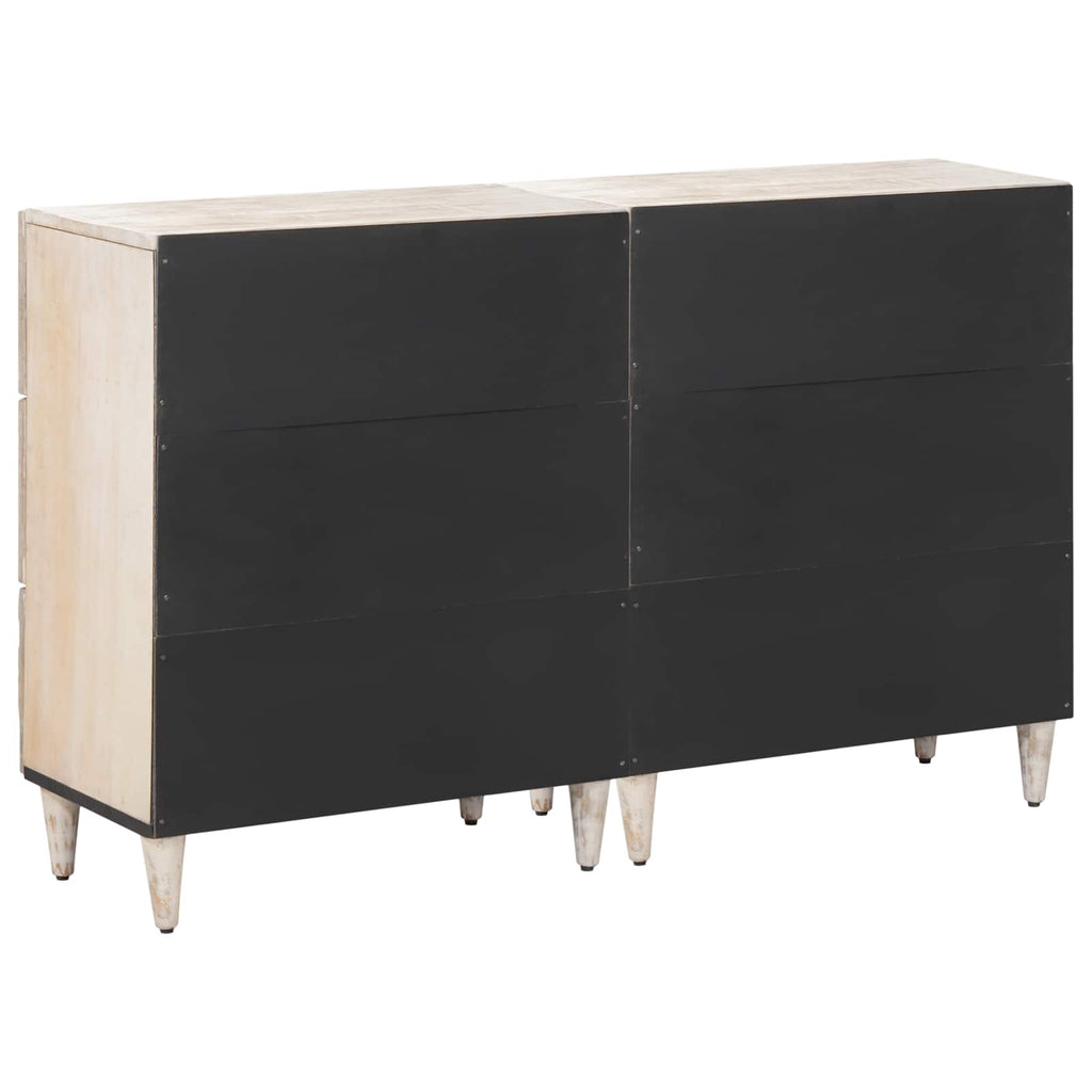 Sideboard 2 pcs Weiß 60 x 33,5 x 75 cm Massivholz Mango