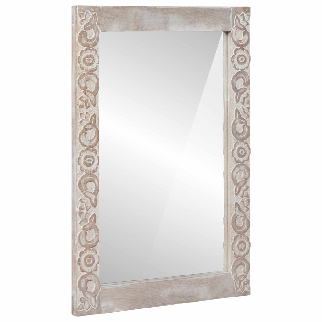Badezimmermöbel-Set Wandmontiert 2 pcs Weiß Massivholz Mango