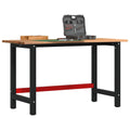 Werkbank Hellbraun 140x60x81,5 cm Massivholz Eiche
