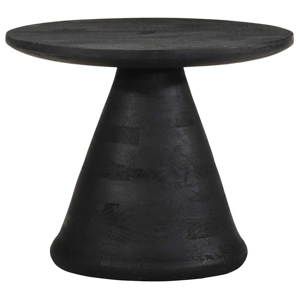 Beistelltisch Schwarz Ø50x40 cm Massivholz Mango