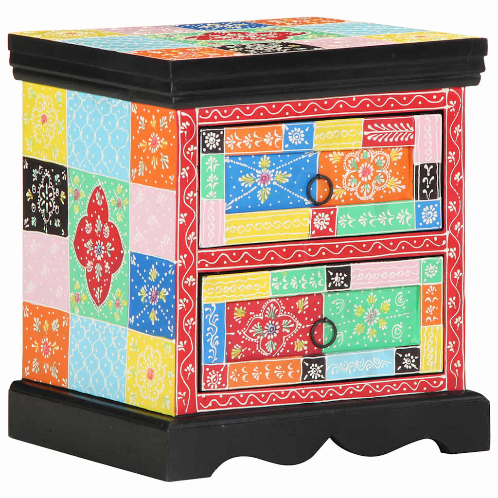 Nachttisch 2 pcs Mehrfarbig 40 x 35 x 45 cm Massivholz Mango