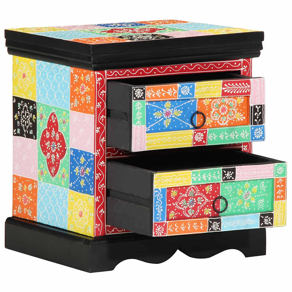 Nachttisch 2 pcs Mehrfarbig 40 x 35 x 45 cm Massivholz Mango