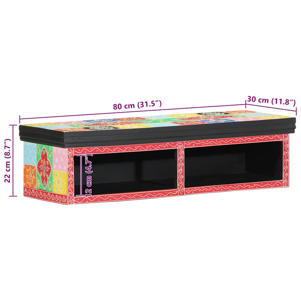 TV-Schränk mit Regal Mehrfarbig 80 x 30 x 22 cm Holzwerkstoff