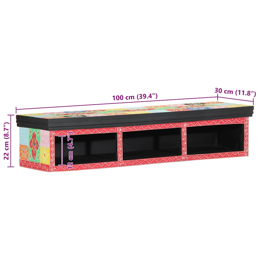 TV-Schränk mit Regal Mehrfarbig 100 x 30 x 22 cm Holzwerkstoff