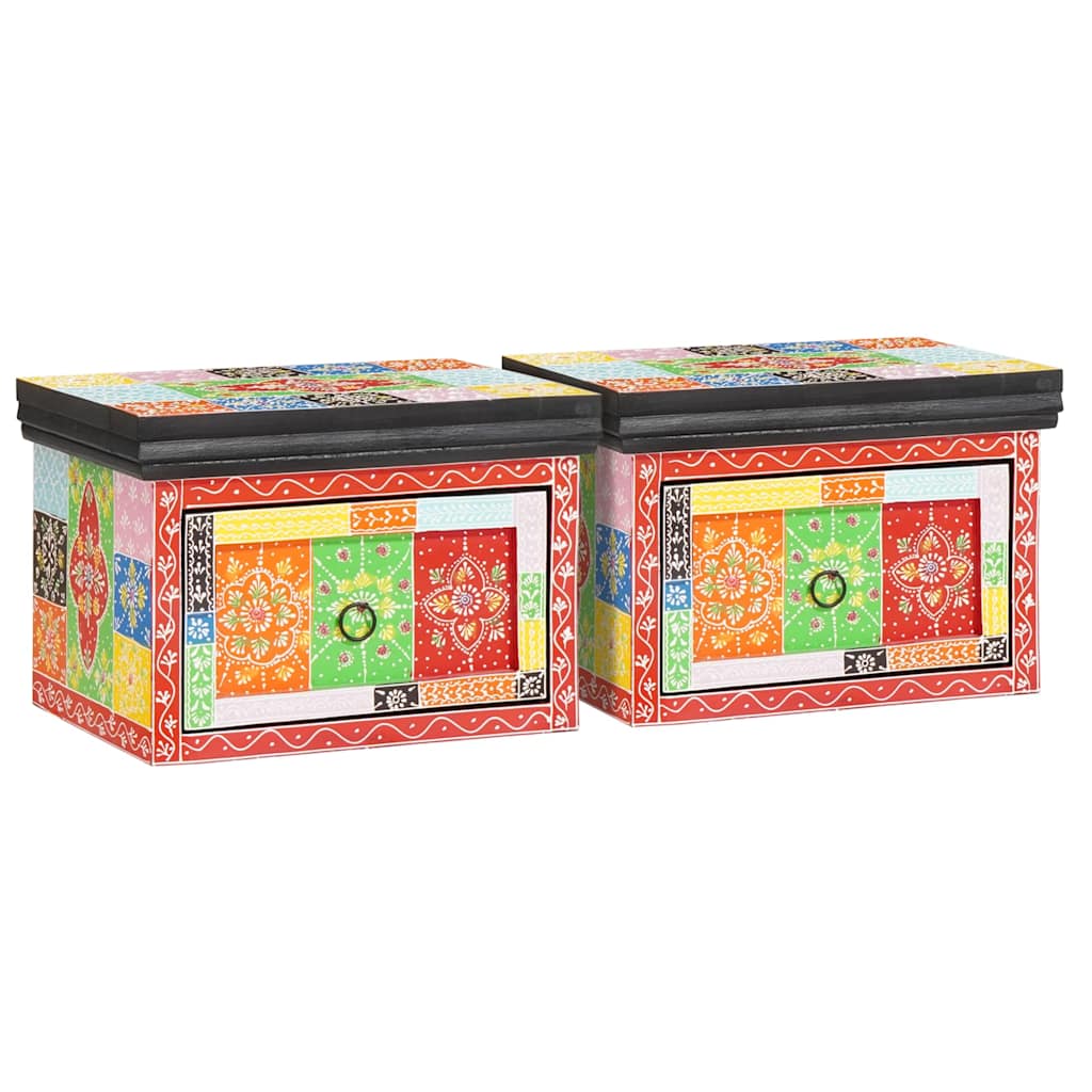 Nachttisch mit Schubladen 2 pcs Mehrfarbig 40 x 30 x 28 cm