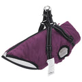 Hundemantel mit Geschirr Wasserdicht Reflektierend Lila L28