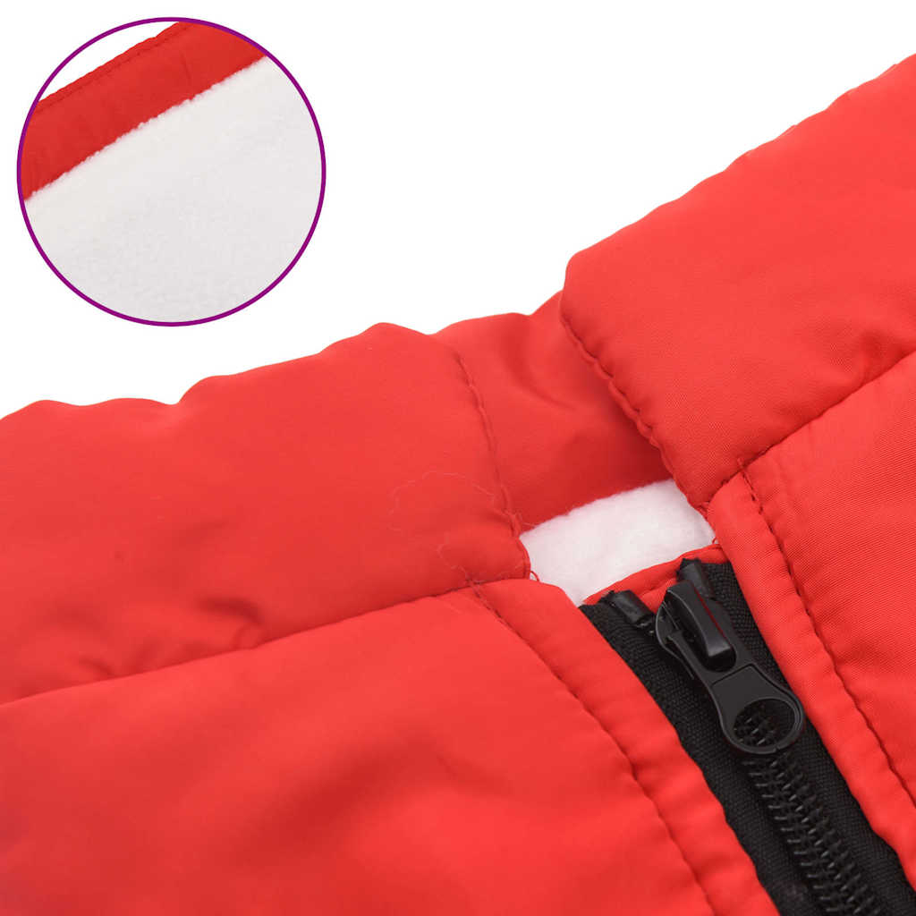 Hundemantel mit Geschirr Wasserdicht Reflektierend Rot L40